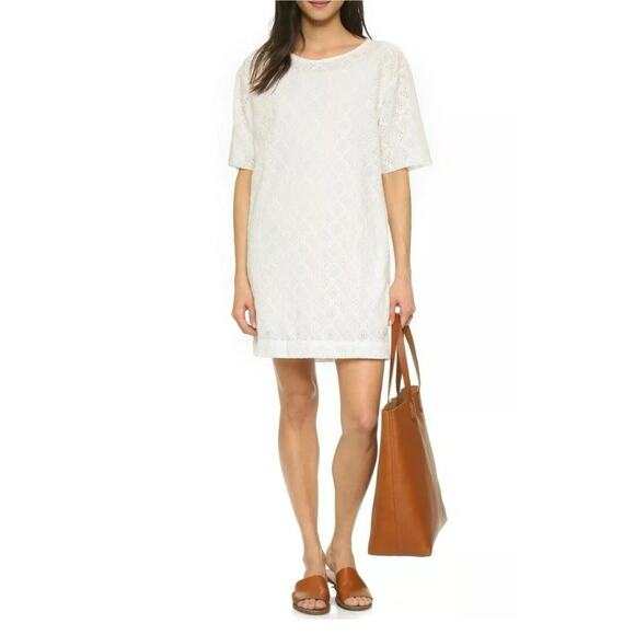 Current/Elliott The Eyelet T-Shirt Dress White Size 2 NWT $258 Retail - Picture 1 of 14